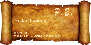 Petke Edmond névjegykártya